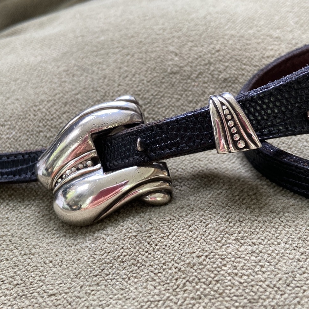 Barry Kieselstien -Cord signed sterling silver buckle, buckle keeper and tip